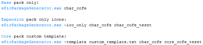 ePic Character Generator Config File Example
